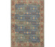 3' X 5' Blue Red And Beige Jute Floral Medallion Hand Woven Area Rug