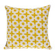 18" Yellow and White Geometric Cotton Throw Pillow