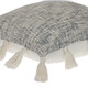 18" Gray and White Striped Cotton Throw Pillow With Tassels