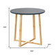 20" Gray and Natural Solid Wood Round Cross Legs End Table