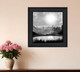 Big Moon Lake Black Framed Print Wall Art