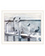 Birds on the Pier White Framed Print Wall Art