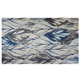 3' X 5' Gray And Navy Blue Botanical Leaves Area Rug