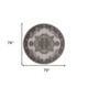 6' Ivory Taupe and Gray Medallion Power Loom Round Rug