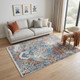 5' X 8' Blue Red and Orange Medallion Power Loom Area Rug