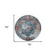 6' Blue Red and Orange Medallion Power Loom Round Rug
