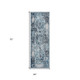 6' Ivory Blue And Gray Medallion Runner Rug