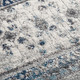 5' X 8' Ivory Blue And Gray Medallion Area Rug