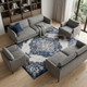 8' X 10' Ivory Gray And Blue Medallion Area Rug