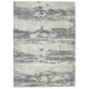 5' X 8' Ivory Beige And Gray Abstract Area Rug