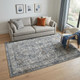 5' X 8' Ivory Gray And Rust Oriental Area Rug