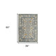 3' X 4' Ivory And Yellow Oriental Distressed Area Rug