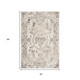 3' X 5' Gray And Tan Floral Distressed Area Rug
