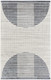 3' X 5' Blue and Ivory Geometric Power Loom Washable Area Rug