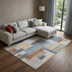 7' X 9' Blue and Green Geometric Power Loom Washable Area Rug
