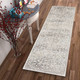 8' Ivory And Brown Floral Medallion Runner Rug