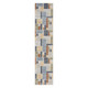 8' Blue And Green Geometric Washable Runner Rug