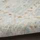 8' Blue And Ivory Oriental Distressed Runner Rug With Fringe