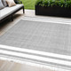 5' X 7' Gray Striped Handmade Indoor Outdoor Area Rug