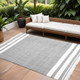 9' X 12' Gray Striped Handmade Indoor Outdoor Area Rug