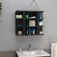 24" Black Wood Wall Mounted Single Door Medicine Cabinet