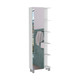 20" White Wood Single Door Linen Cabinet