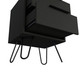 22" Black Wood Two Drawer Nightstand