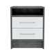 20" Gray Two Drawer Faux Wood Nightstand