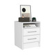 20" White Wood Two Drawer Nightstand