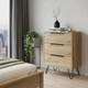 18" Natural Wood Three Drawer Dresser