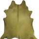 6' X 7' Lime Green Cowhide Hand Knotted Area Rug