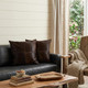 Set of Two 18" Brown Cowhide Throw Pillows