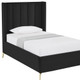 Black Velvet Upholstered Full Bed Frame