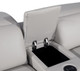 Light Gray Italian Leather Power Reclining Curved Five Piece Corner Sectional With Console