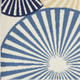 8' Blue And Ivory Geometric Runner Rug