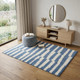 4' X 6' Blue and Ivory Geometric Power Loom Area Rug