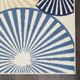 10' Ivory Blue And Gray Geometric Runner Rug