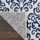 4' X 6' Blue and White Damask Power Loom Area Rug