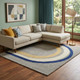 6' X 9' Gray and Blue Geometric Power Loom Area Rug