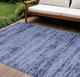 9' X 12' Denim Blue And Navy Blue Abstract Indoor Outdoor Area Rug