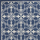 5' X 8' Blue And Ivory Floral Medallion Area Rug