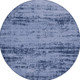 8' Denim Blue And Navy Blue Round Abstract Indoor Outdoor Area Rug