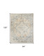 8' X 10' Beige And Blue Floral Medallion Washable Area Rug