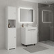 16" White Wood Freestanding Bathroom Vanity With Sink