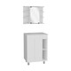 24" White Wood Freestanding Bathroom Vanity With Sink And Medicine Cabinet With Mirror