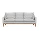 87" Gray Leather Sofa And Toss Pillows With Brown Legs