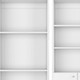 Set of Two White Wood Seven Tier Modular Bookcase with Two Doors