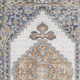 2' X 4' Gray And Gold Floral Medallion Distressed Washable Area Rug