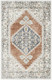 2' X 4' Gray And Orange Floral Medallion Distressed Washable Area Rug