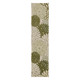 8' Ivory Green And Dark Green Floral Indoor Outdoor Runner Rug